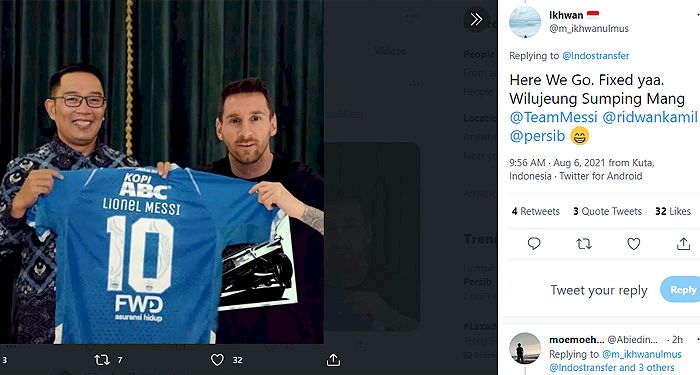 Gara-gara Lionel Messi Persib Jadi Trending Topic, Apa yang Terjadi?